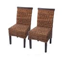 Lot De 2 Chaises M45, Banane Tressée, 47x54x93cn, Pieds Foncés