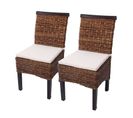 Lot De 2 Chaises M45, Banane Tressée, 47x54x93cn, Pieds Foncés, Avec Coussin