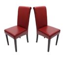 Lot De 2 Chaises De Séjour Novara Ii, Cuir ~ Rouge/pieds Foncés