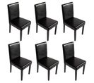 Lot De 6 Chaises De Séjour Littau ~ Simili-cuir, Noir, Pieds Foncés