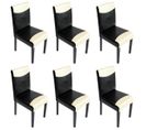 Lot De 6 Chaises De Séjour Littau ~ Simili-cuir, Noir/crème, Pieds Foncés