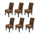 Lot De 6 Chaises M69, Banane Tressée, Pieds Foncés