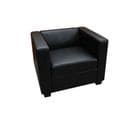 Fauteuil Club / Lounge Lille, 86x75x70 cm, Cuir Reconstitué, Noir