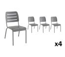 Lot De 4 Chaises De Jardin Empilables Kleo Gris   Mwh®