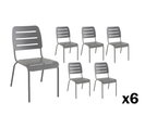 Lot De 6 Chaises De Jardin Empilables Kleo Gris   Mwh®