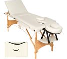 Table De Massage Pliante 3 Zones Bois, Cosmétique, Portable - Beige