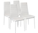 Lot De 4 Chaises Avec Surpiqûre - Blanc