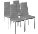 Lot De 4 Chaises Avec Surpiqûre - Gris