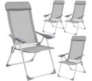 Lot De 4 Chaises De Jardin En Aluminium Avec Nuque Rembourrée