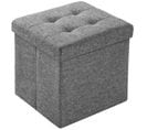 Cube Coffre De Rangement Pliable En Polyester 38x38x38cm - Gris Clair