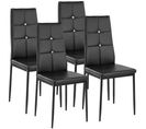 Lot De 4 Chaises Avec Strass - Noir