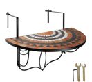 Table De Balcon Rabattable 75 X 65 X 62 Cm - Terracotta/blanc