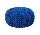 Pouf En Coton Bleu Foncé 40 X 25 Cm Conrad