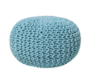 Pouf En Coton Bleu Clair 40 X 25 Cm Conrad