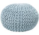 Pouf En Coton Bleu Clair 50 X 35 Cm Conrad