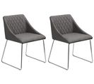 Chaise De Salle à Manger Set De 2 Tissu Gris Foncé Arcata