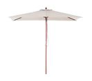 Parasol De Jardin En Bois Avec Toile Blanc Beige 144 X 195 Cm Flamenco