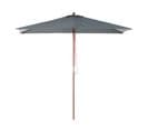 Parasol De Jardin En Bois Avec Toile Gris Foncé 144 X 195 Cm Flamenco