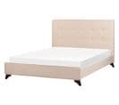 Lit Double En Tissu Beige 140x200 Cm Ambassador