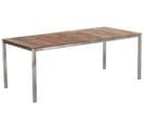 Table De Jardin 200 X 90 Cm Bois Solide Marron Viareggio