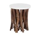 Table Basse En Bois Avec Plateau Blanc Houma