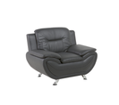 Fauteuil Club Cuir Pu Gris Leira