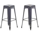 Tabouret De Bar Set De 2 Métal Noir Cabrillo