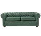 Canapé 3 Places En Cuir Pu Vert Chesterfield