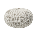 Pouf En Coton Beige 50 X 35 Cm Conrad Ii