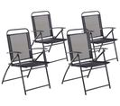 Lot De 4 Chaises De Jardin Noires Livo