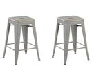 Tabouret De Bar Set De 2 Métal Argenté Cabrillo