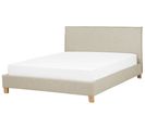 Lit Double En Tissu Beige 180 X 200 Cm Sennez