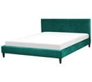 Lit Double En Velours Vert Foncé 180x200 Cm Fitou