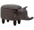 Tabouret Enfant En Cuir Pu Gris Foncé Elephant