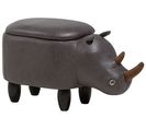 Tabouret Enfant En Cuir Pu Gris Foncé Rhino