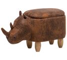 Tabouret Enfant En Cuir Pu Marron Clair Rhino