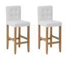 Tabouret De Bar Set De 2 Cuir Pu Blanc Cassé Madison