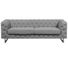 Canapé Style Chesterfield En Tissu Gris Clair Vissland