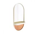 Miroir Mural Avec Étagère Oval Beige