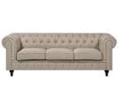 Canapé 3 Places En Tissu Beige Chesterfield Big