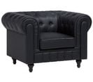 Fauteuil Cuir Pu Noir Chesterfield