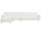 Canapé Angle Gauche Convertible Cuir Pu Blanc 5 Places Aberdeen