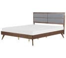 Lit Double En Bois Marron Et Gris 180 X 200 Cm Poissy