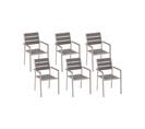 Lot De 6 Chaises De Jardin Grises Vernio