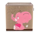 Boîte De Rangement En Tissu Pour Enfant "éléphant Rose"