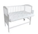 Lit D'appoint Bébé 90x40cm, Transformable En 90x55cm, Hauteur Réglable, Matelas Inclus Blanc Martha