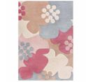 Tapis De Salon Floral En Polyester - Rose - 160x230 Cm