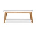 Table Basse Design "kensal" 115cm Chêne et Blanc