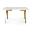 Bureau Design 2 Tiroirs "nice" 140cm Chêne et Blanc