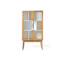 Vitrine Scandinave Colorée En Bois 2 Portes Vitrées 2 Tablettes - Avalon